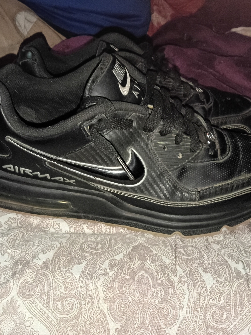 Nike Air Max Men's Black with Silver Swoosh Sneakers